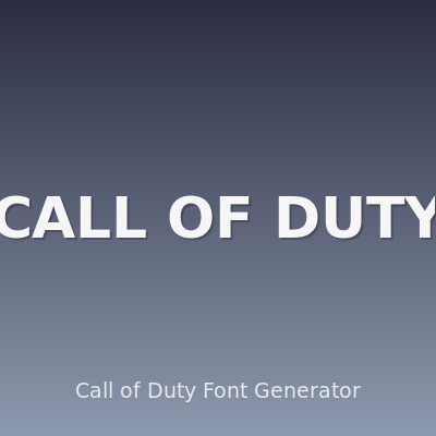 Call of Duty Font Generator